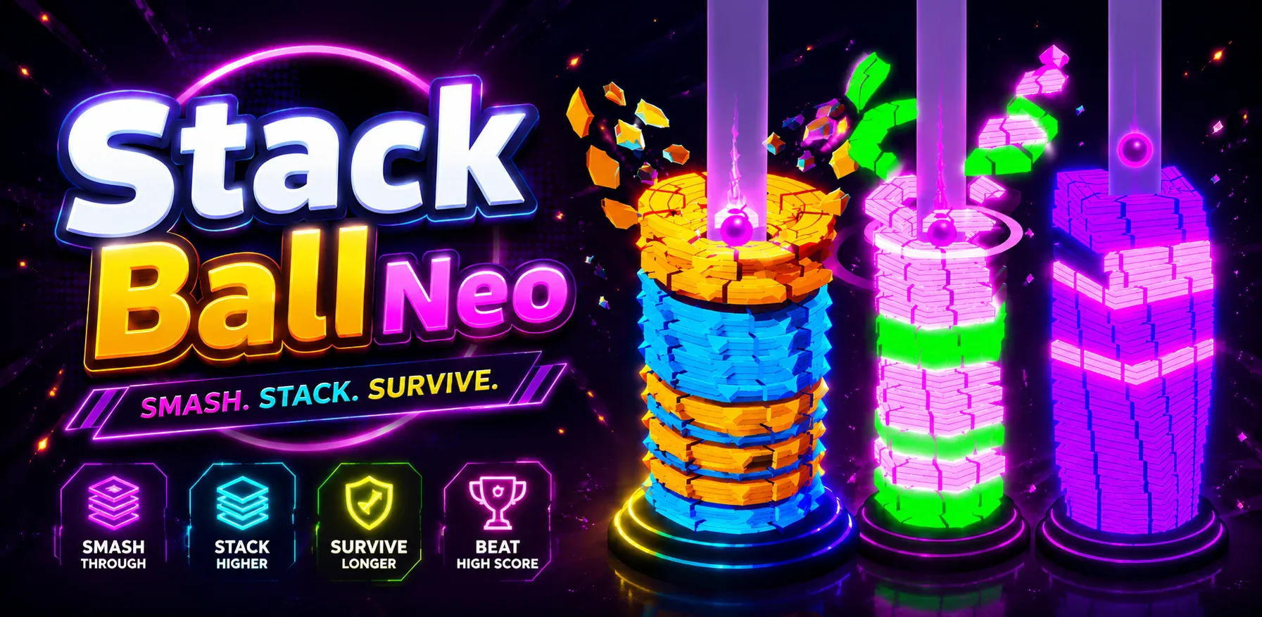 Neon Stack Ball Screenshot 2